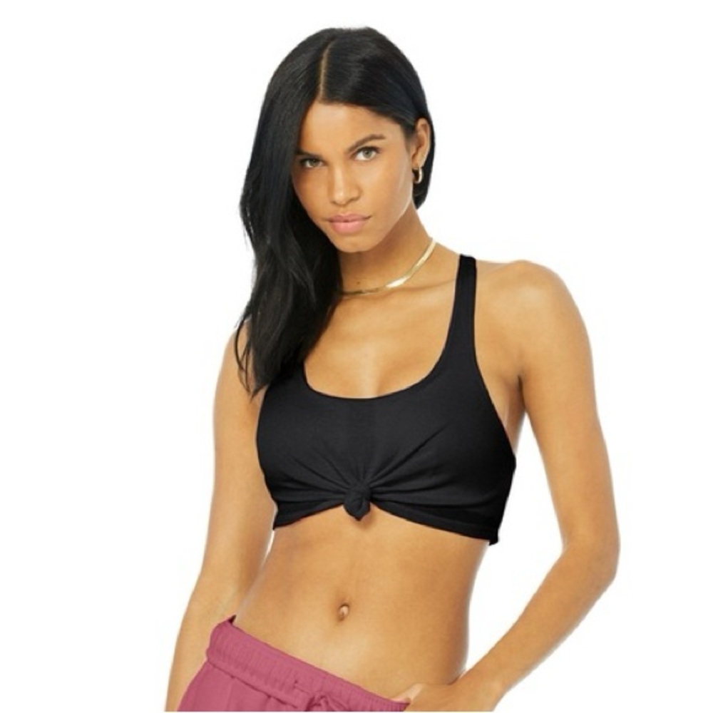 ALO Yoga Knot Sports Bra - Black - Small